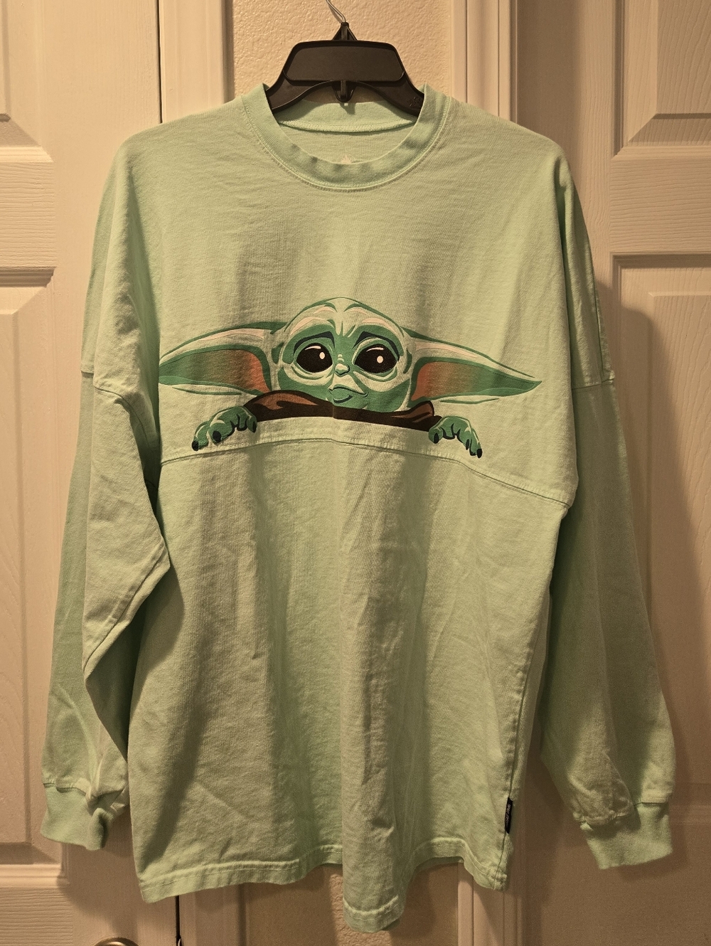 Baby Yoda Mint Green Graphic Long Sleeve Tee